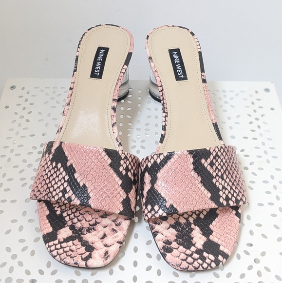 Nine west pink snakeskin sandals - Picture 7 of 16